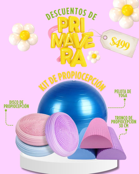 Kit de Propiocepción Fisiotleta Disco de Balance + Pelota 75 cm + Medio Cilindro tipo tronco de propiocepción