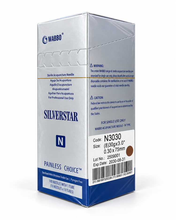 Agujas de Acupuntura Estériles SILVERSTAR Painless Choice Uso Profesional 100 Piezas