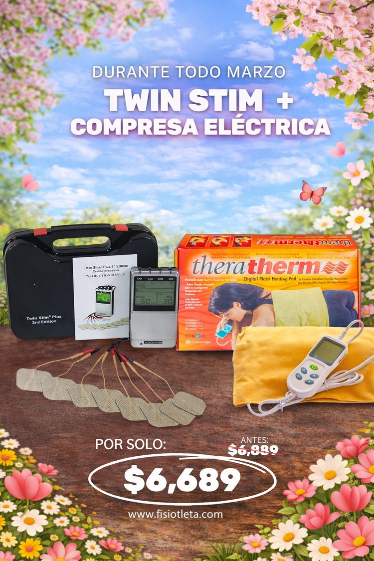 Electroestimulador Twin Stim + Compresa Eléctrica Terapéutica