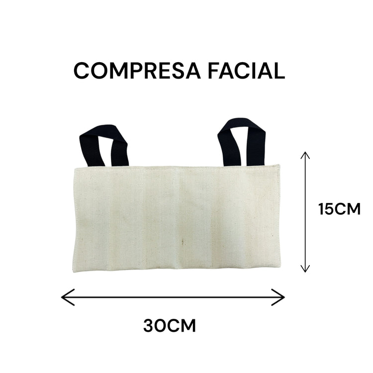 Compresa Multiusos Húmedo-Caliente Facial 15cm x 30cm de Bentonita para Compresero