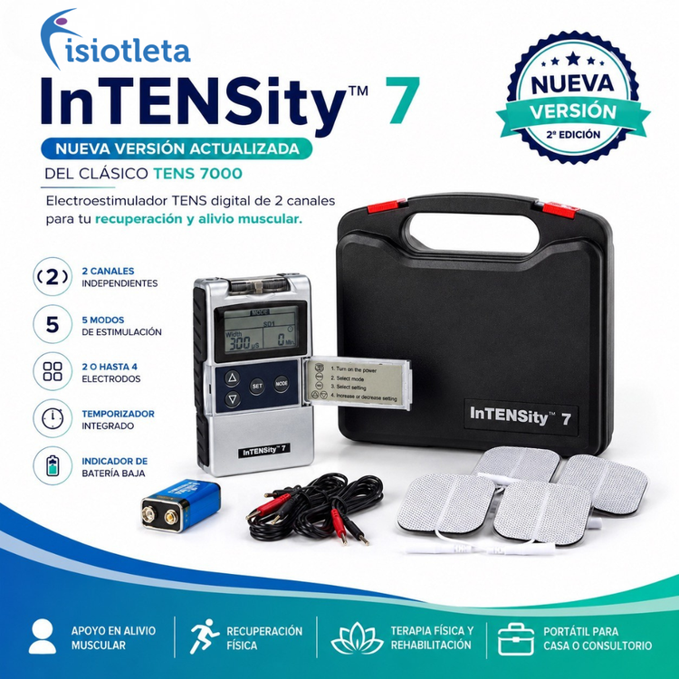 InTENSity™ 7 Electroestimulador TENS Digital de 2 Canales | 2ª Edición Actualizada de TENS 7000