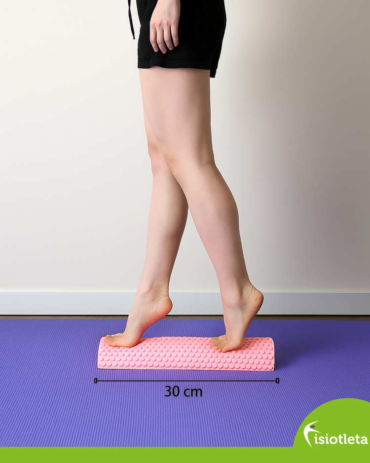 Kit de Propiocepción Fisiotleta Disco de Balance + Pelota 75 cm + Medio Cilindro tipo tronco de propiocepción