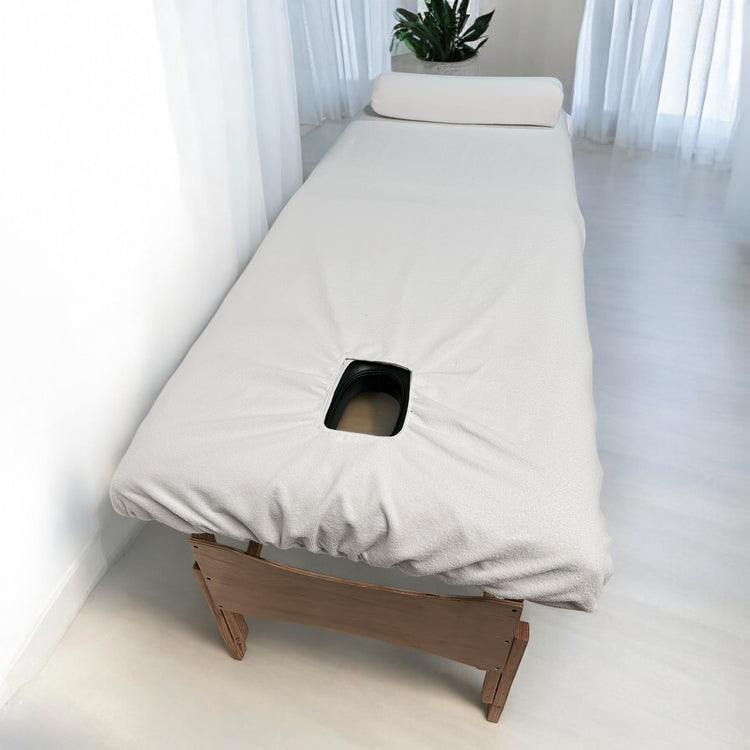 Funda para Medio Cilindro de Microfibra de 10cm x 60cm Para Camilla de Masajes Protección