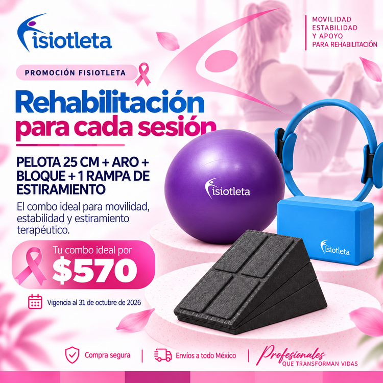 Combo de Rehabilitación: Bloque + Pelota 25 cm + Aro de Pilates + Rampa de Estiramiento | Fisioterapia, Movilidad y Ejercicio