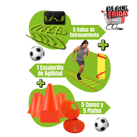 Kit Futbolero 5 Vallas de Entrenamiento + 1 Escaleras de Agilidad + Obstáculos en PROMOCIÓN