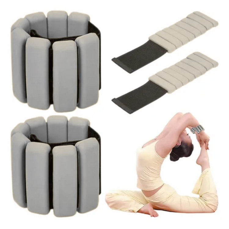 Polainas Tobilleras con Peso Ajustable 1 Kg Par (0.45 kg) para Piernas, Glúteos y Fitness Yoga Y Pilates
