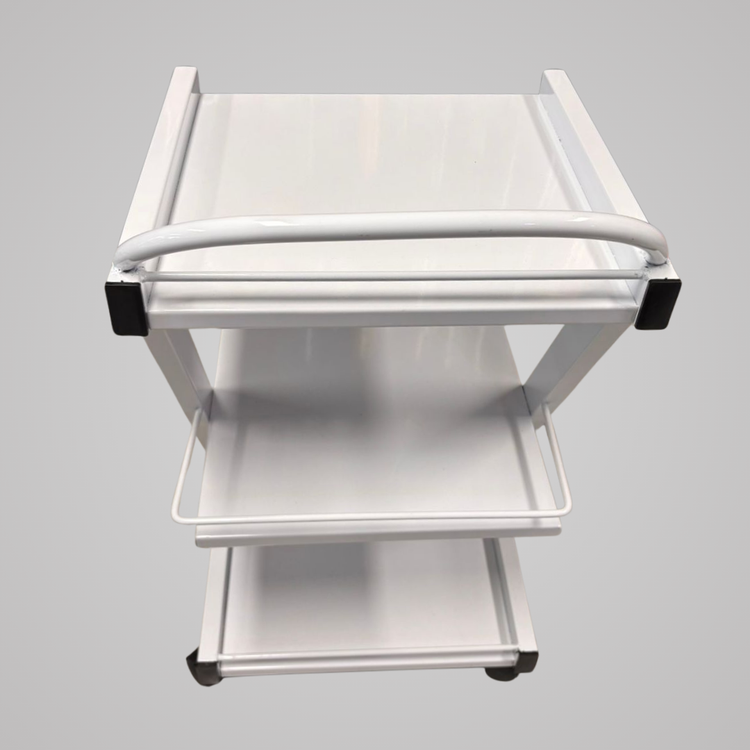 Mesa auxiliar móvil para clínica hecha de Aluminio con 3 o 2 Niveles