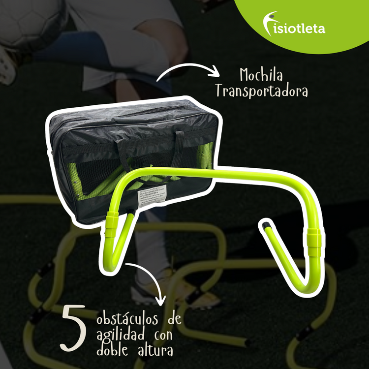 Vallas de entrenamiento de Doble Altura Equipo De Entrenamiento para Futbol + Mochila