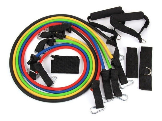 Set 11 accesorios con ligas de resistencia para entrenamiento