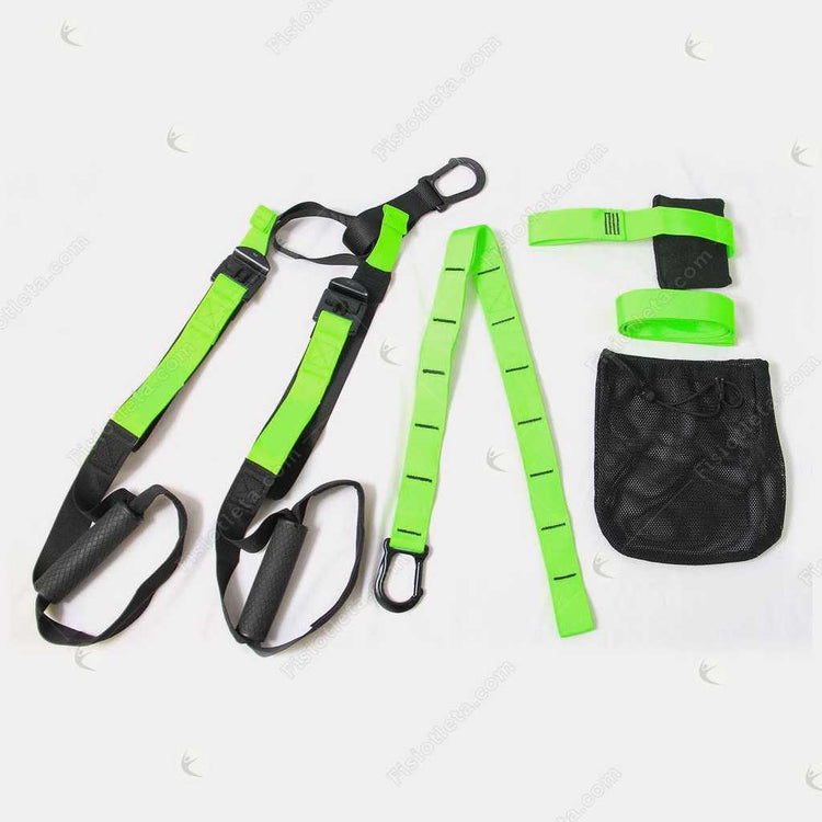 Paquete de correas de suspensión para fitness Fisiotleta, verde