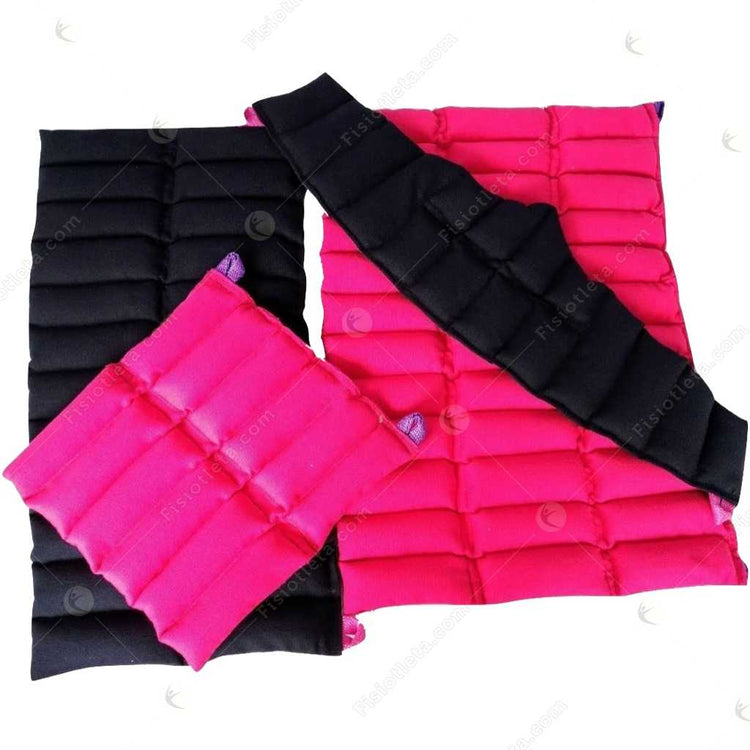 Set de 4 Compresas de Semilla Fisiotleta color Rosa y Negro