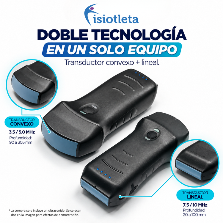 Ultrasonido Portátil WiFi Dual PRO 3 en 1  Doppler Color y PW Convexo y Lineal Inalámbrico