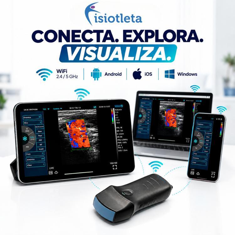 Ultrasonido Portátil WiFi Dual PRO 3 en 1  Doppler Color y PW Convexo y Lineal Inalámbrico
