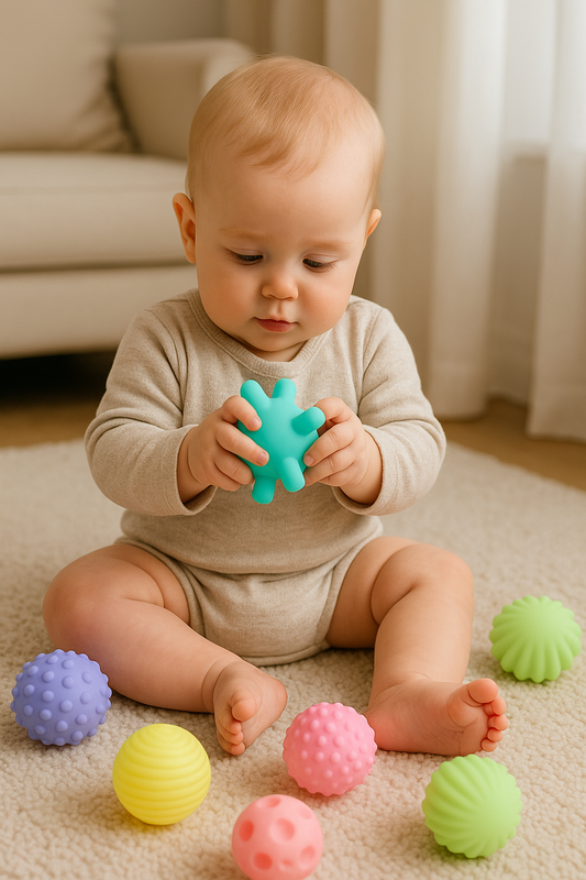 Pelotas Sensoriales con Textura – Pack Multicolor para Estimulación con Sonido