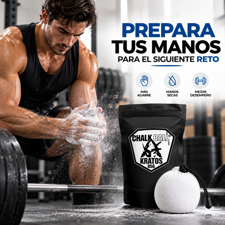 Magnesia Deportiva en Cojín KRATOS Chalk Ball 85 g para CrossFit, Escalada, Gimnasia y Levantamiento de Pesas
