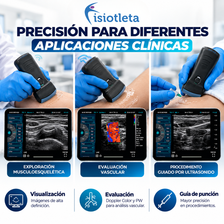 Ultrasonido Portátil WiFi Dual PRO 3 en 1  Doppler Color y PW Convexo y Lineal Inalámbrico