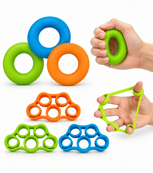 Kit 6 Piezas Ejercitadores de Mano y Dedos para Fortalecer Agarre