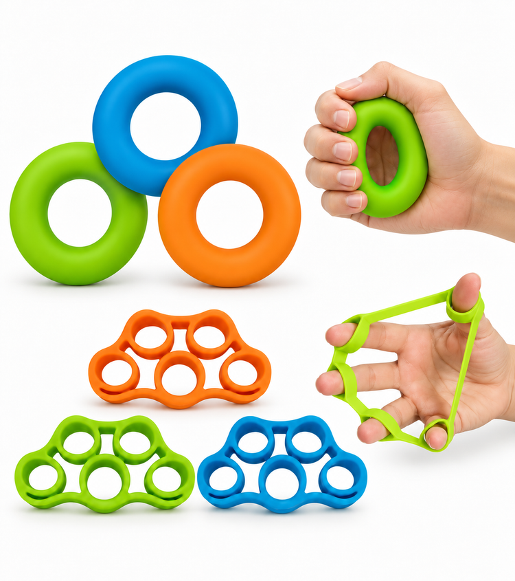 Kit 6 Piezas Ejercitadores de Mano y Dedos para Fortalecer Agarre