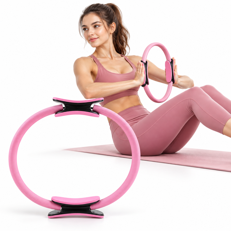Kit Fitness Octubre Rosa Aro de Pilates + Foam Roller + Mini Bosu Spike