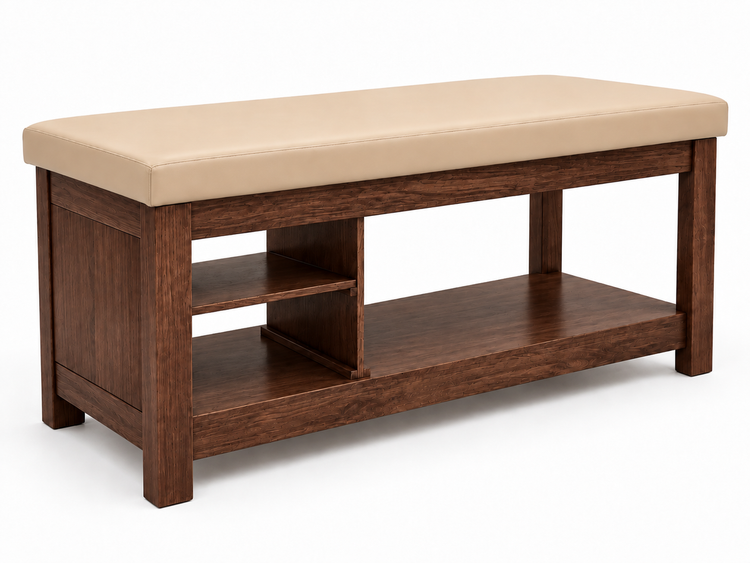 Cama de Madera para Terapia con 2 Entrepaños Mesa Camilla Fisioterapia
