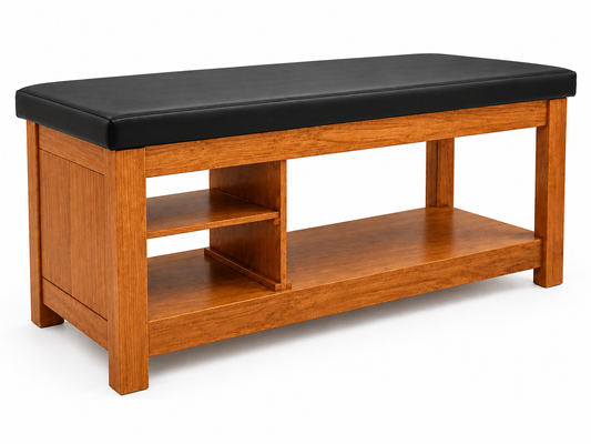 Cama de Madera para Terapia con 2 Entrepaños Mesa Camilla Fisioterapia