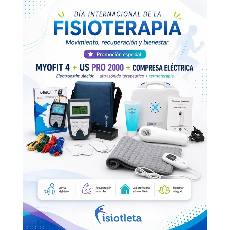 Kit Fisioterapia Deportiva 3 en 1: Electroestimulación, Ultrasonido y Termoterapia