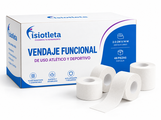 Vendaje Funcional Rígido 2.5 cm Caja con 48 Cintas Fisiotleta