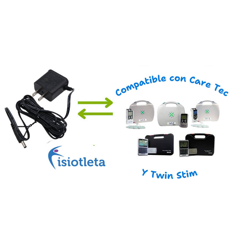 Eliminador/Cargador de Corriente para Electroestimulador Cargador de Repuesto para Twin Stim y Care Tec