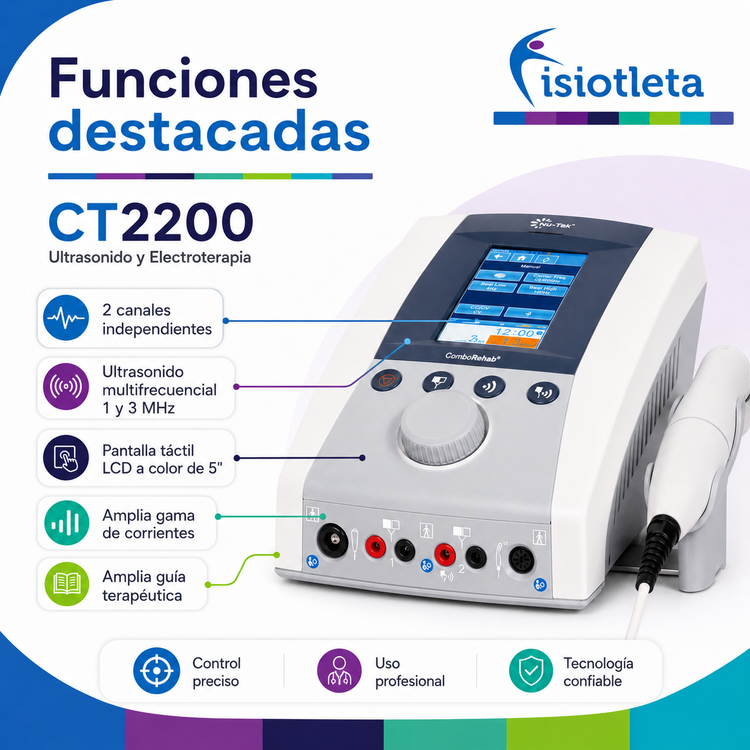 ULTRASONIDO Y ELECTROTERAPIA CT2200 + 1 GEL DE 4 LITROS DE REGALO