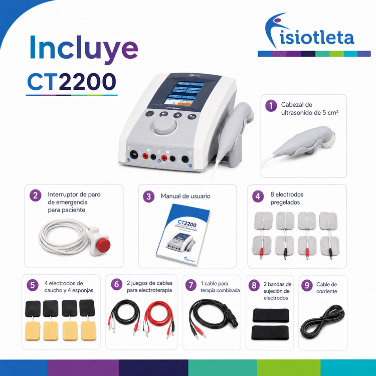 ULTRASONIDO Y ELECTROTERAPIA CT2200 + 1 GEL DE 4 LITROS DE REGALO