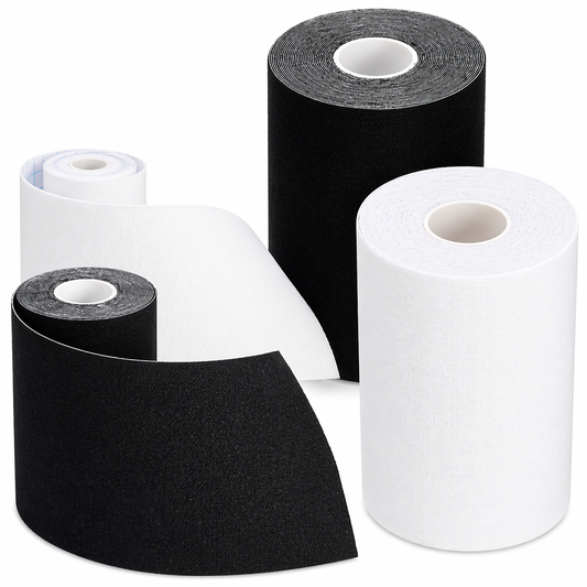 Cinta Turf Deportiva Extra Ancha para Fútbol Vendaje Impermeable Ultra Adhesivo para Brazo y Tobillo Protección en Césped Blanco y Negro