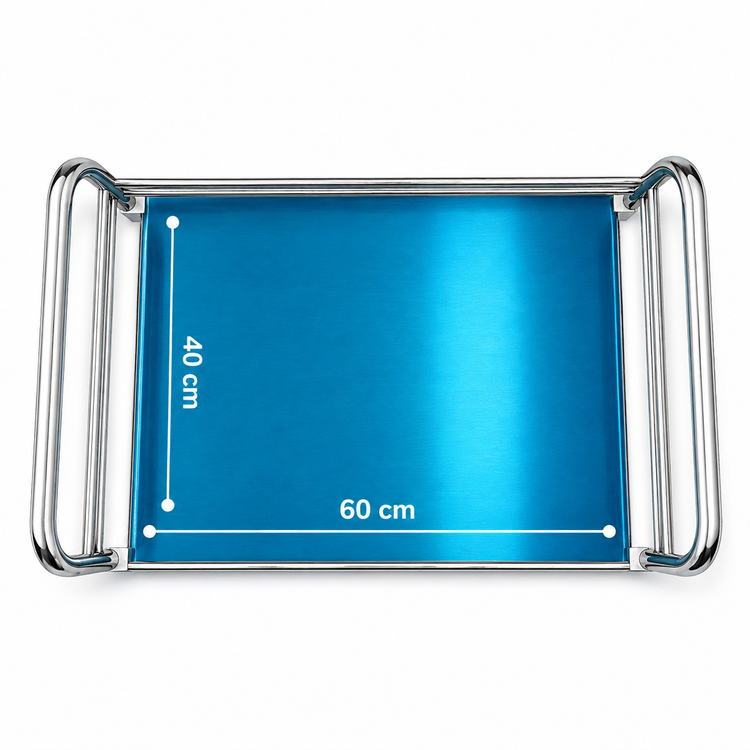 Mesa Pasteur Auxiliar para Consultorio de Acero Inoxidable con 2 Repisas, 4 Ruedas y 2 Frenos