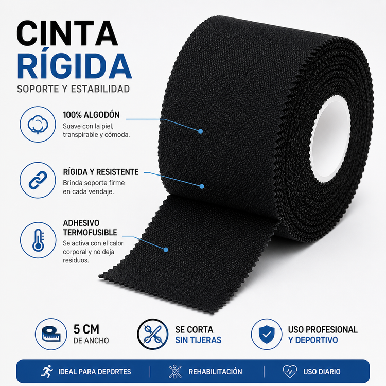 Vendaje Funcional Rigido 5 CM Cinta Adhesiva Deportiva Sport