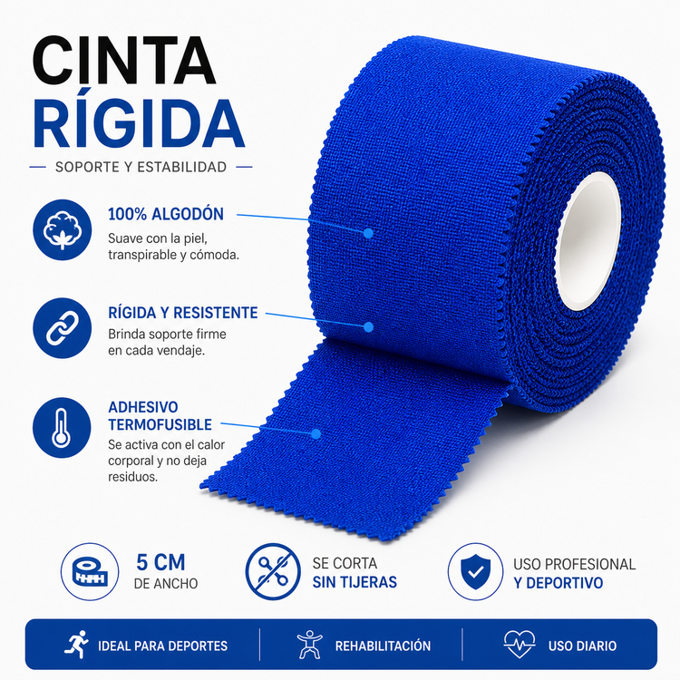 Vendaje Funcional Rigido 5 CM Cinta Adhesiva Deportiva Sport