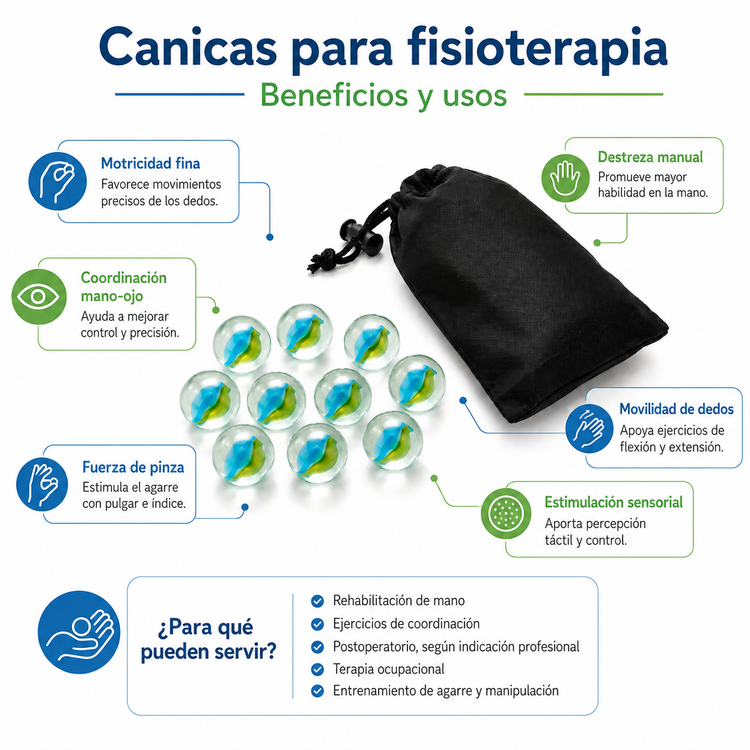 Red de Canicas de Vidrio 10 Piezas para Fisioterapia, Motricidad Fina y Terapia Ocupacional
