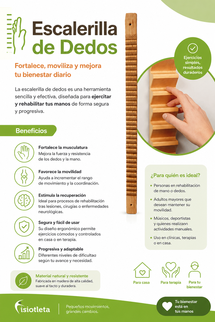Escalerilla de Dedos de Madera para Rehabilitación Fisioterapia