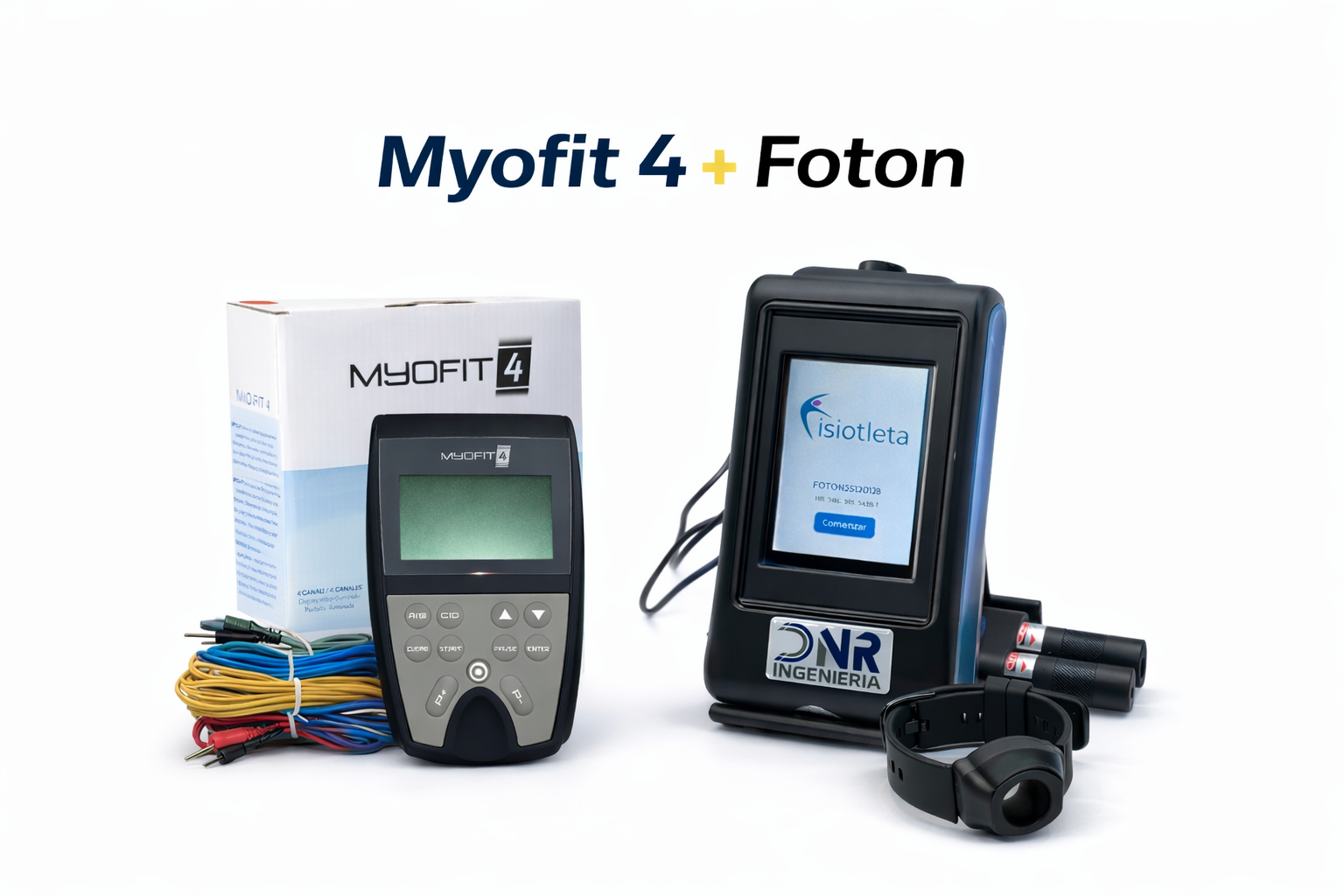 Combo Profesional de Fisioterapia | Electroestimulador Myofit 4 + Láse ...