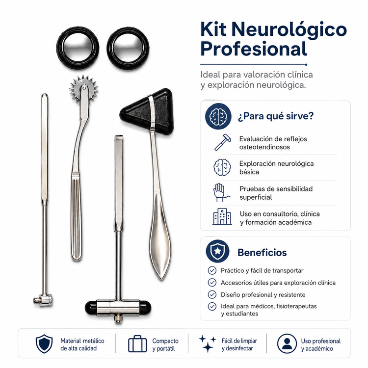 Set de Exploración Neurológica con Martillo Buck y Accesorios