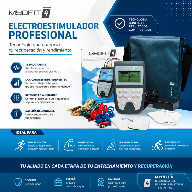 Myofit 4 Electroestimulador Entrenamiento, Rehabilitación y Terapia