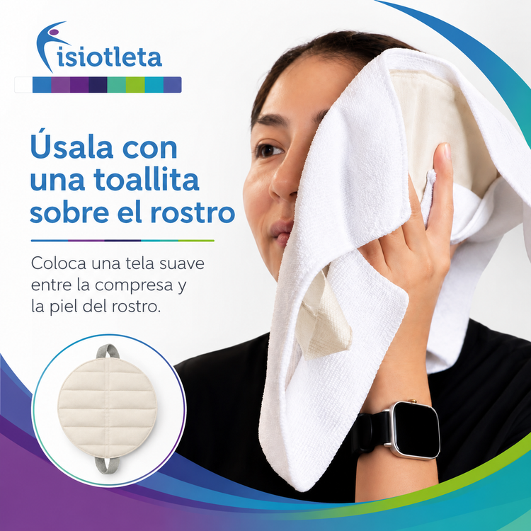 Compresa Multiusos Húmedo-Caliente Facial Redonda de Bentonita para Compresero 24 cm