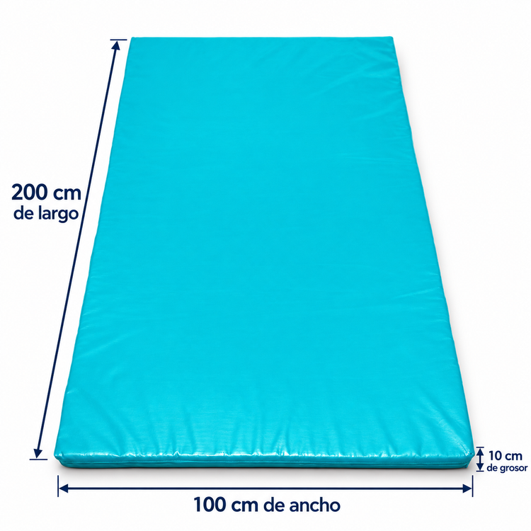 Colchoneta Terapéutica Extra Grande 200x100x10 cm | Rehabilitación Ejercicio Gimnasia | Alta Densidad | Fisiotleta