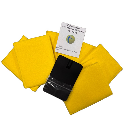 Kit de Par Electrodos de Caucho con 6 Esponjas Conductoras para Terapia Eléctrica