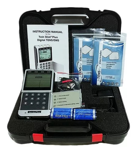 Twin Stim Plus Electroestimulador TENS EMS para Rehabilitación, Fisioterapia y Alivio del Dolor Muscular