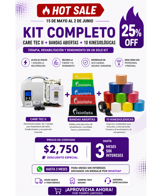 Care Tec II + Cintas Kinesiológicas + Bandas abiertas