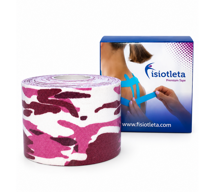 Kit Mes Rosa Fisiotleta Cinturón Mulligan + 5 Kinesiotapes Rosas de Recuperación y Rehabilitación