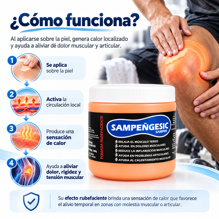 Sampeñgesic Pomada Caliente Tipo Cramer De 125gr 250gr y 500gr