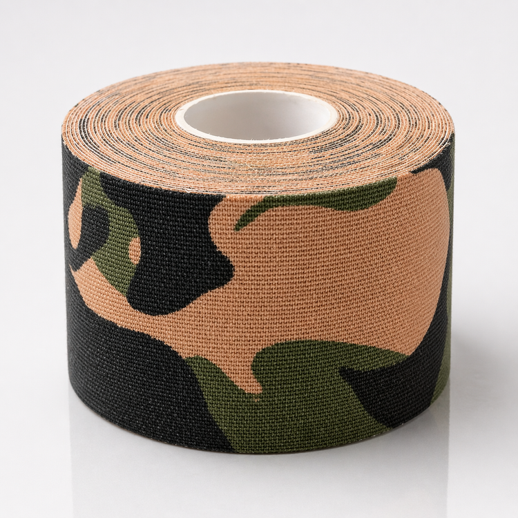 Cinta Kinesiológica Deportiva Camuflaje | Tape Neuromuscular para Alto Rendimiento y Recuperación