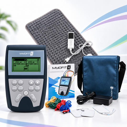 ELECTROESTIMULADOR MYOFIT 4 + COMPRESA ELÉCTRICA ¡GRATIS!