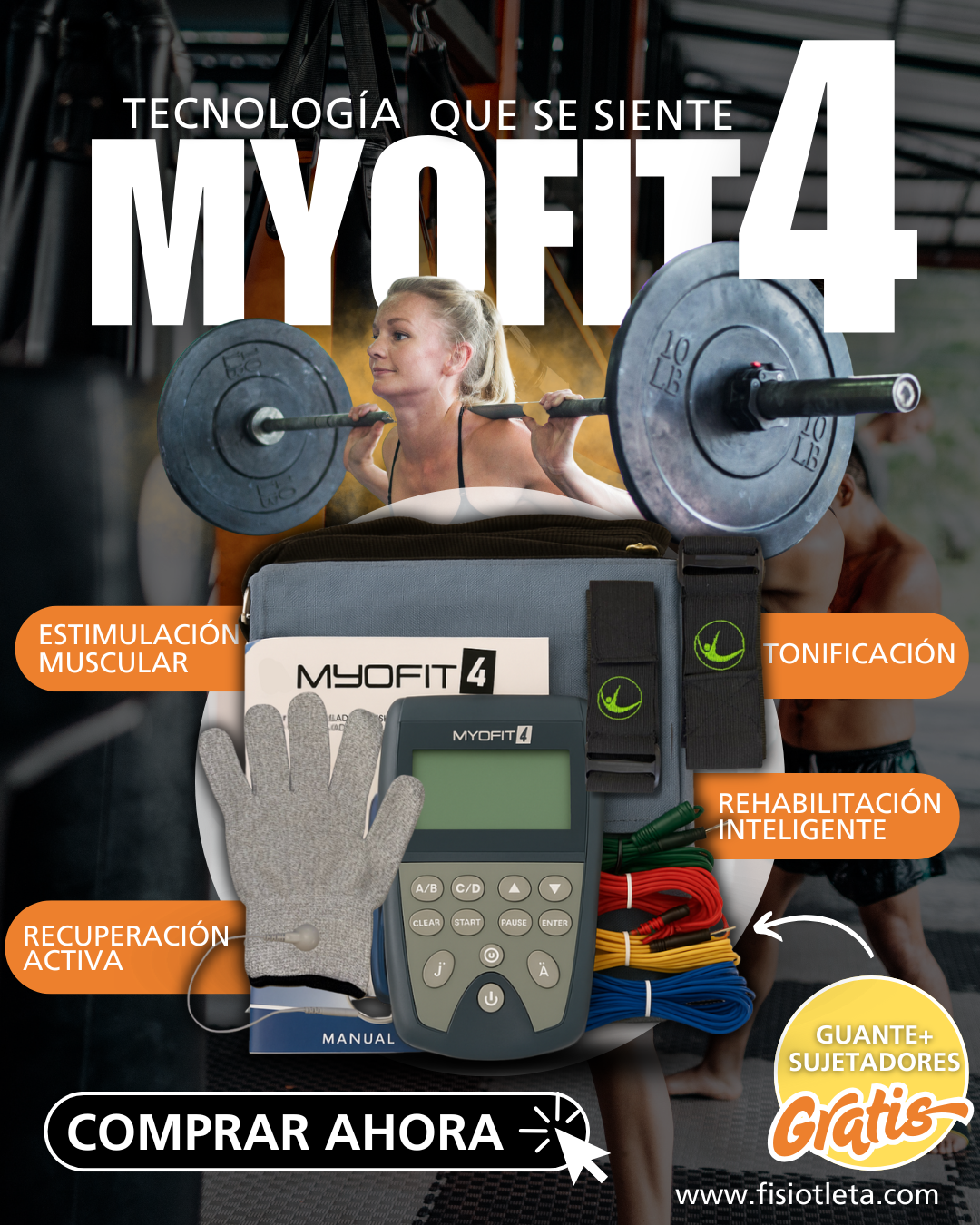 Myofit Myofit 4 Electroestimulador Entrenamiento, Rehabilitación y Terapia ...