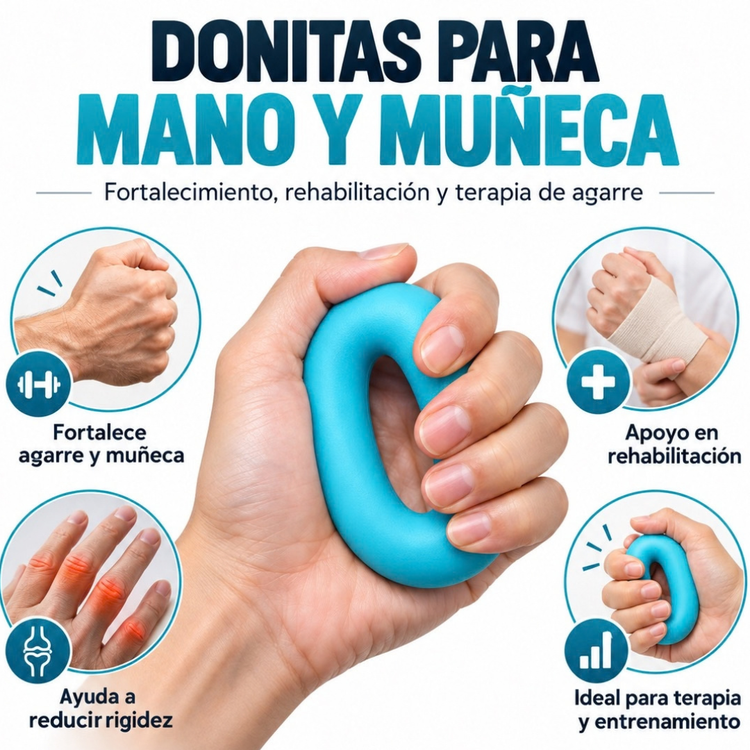 Kit 6 Piezas Ejercitadores de Mano y Dedos para Fortalecer Agarre